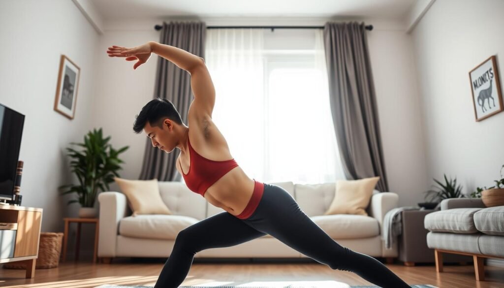 Atlet melakukan latihan yoga untuk optimalisasi fleksibilitas