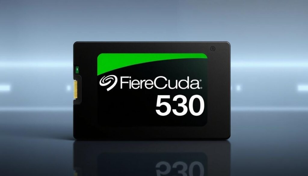 Gambar Seagate FireCuda 530 dengan logo Seagate yang menonjol